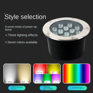 Luz LED Subterránea IP65 de Montaje Empotrado en Acero Inoxidable, 9 LED con Sensor de Movimiento, CRI 90, 5000K, Luz de Jardín - Product Image 1
