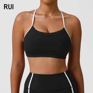 RUIQUWIN Women Seamless High Impact Racerback Sports <b>Bra</b> Yoga <b>Bra</b> Plus Size Push Up Padded <b>Backless</b> Breathable <b>Bra</b> - Product Image 1