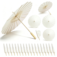 Parapluie en papier blanc de bambou chinois, parapluies en bambou DIY, parasol en papier, parapluie de mariage