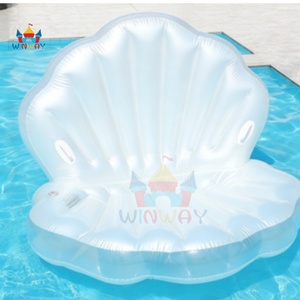 Nuovo Stile 2026: Letto Galleggiante Commerciale Gonfiabile, Zattera Gonfiabile in PVC a Guscio di Perla Bianca, Divano Gonfiabile con Anello Luminoso per il Nuoto - Product Image 2