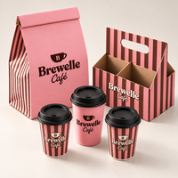 Gobelets jetables à double paroi en papier kraft recyclable Newsense, 4oz-12oz, impression de logo personnalisée pour boissons et jus