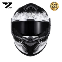 Casque de moto intégral certifié DOT, vente en gros d'usine, avec doublure confortable et double visière, en matériau ABS