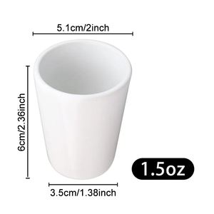 كؤوس سيراميك بيضاء للطباعة بالتسامي سعة 1.5 أونصة، 144 قطعة/كرتون، أكواب للنبيذ والويسكي - Product Image 3
