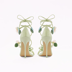 Sandali <span class=keywords><strong>con</strong></span> Tacco a Spillo di Alta Qualità <span class=keywords><strong>con</strong></span> Laccio alla Caviglia, Fatti a Mano per Donne, Reinventati <span class=keywords><strong>con</strong></span> Delicati Motivi Floreali - Product Image 5