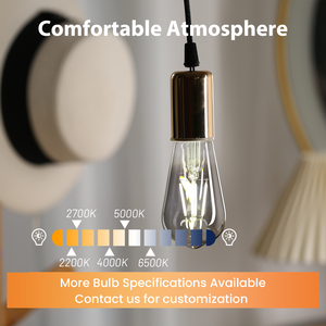 वियोज्य st45 नेतृत्व वाले फिलामेंट बल्ब 2w e26 250lm dimable अल्ट्रा गर्म सफेद सजावटी प्रकाश घर कैफे बार के लिए - Product Image 4