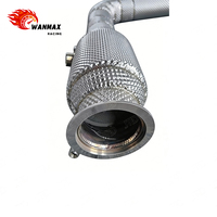 Collecteur d'échappement haute performance avec filtre Euro 5 200 cellules pour Porsche 718 2.0T, en acier inoxydable 304, avec bouclier thermique pour tuyau avant de course