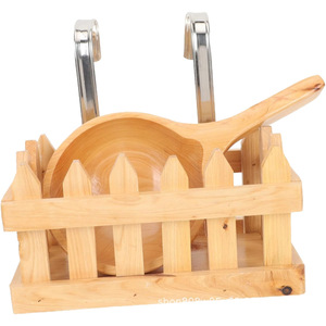 Wooden <b>Storage</b> Rack For Bathroom <b>Toiletries</b> Rectangular Freestanding Durable Natural Wood Color Custom Size - Product Image 3