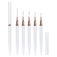 Ensemble de stylos à ongles double UV en plastique avec gel liquide pour la peinture florale et le dessin pour le nail art
