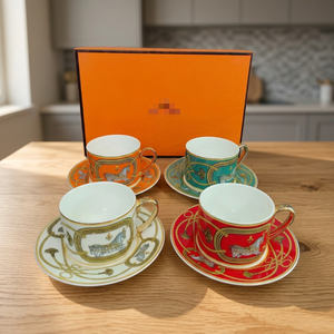 European Style Light Luxury Ceramic Bone China Colored Reusable 220ml Coffee <b>Cup</b> with Saucer Business Gift Set - Product Image 1