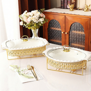 Luxury Oval <strong>Ceramic</strong> Soup Pot Matte Glazed Candle Heated <strong>Pan</strong> With Lid Amphorae Dry <strong>Pan</strong> Chafing Dishes for Catering - Product Image 2