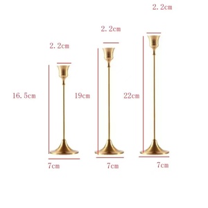 Antique-inspired Minimalist <strong>Brass</strong> Long-Stemmed Taper <strong>Candle</strong> <strong>Holder</strong> Set, Stand Decor, Gold <strong>Candle</strong> Stick <strong>Holders</strong> - Product Image 5
