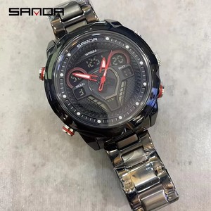 Sanda 9022 Men's Business Wrist Watch New Model Waterproof Analog <b>Clock</b> Digital LED Display for Outdoor Activities Silicone - Product Image 4