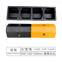 Pare-chocs de stationnement en caoutchouc durable Xinhong avec 4 bandes réfléchissantes 1650x150x100mm pour garage souterrain