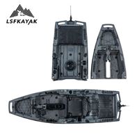 Kayak de pêche modulaire LSF 2,8 m pour 1 personne, bateau léger à propulseur avec construction durable en HDPE