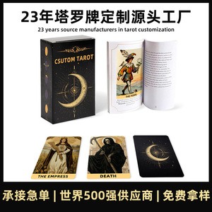 Jeu de tarot Rider Waite en anglais avec feuille d'or, ensemble complet, coins carrés, stimulant la pensée, fabricant personnalisé, jeu de société - Product Image 3