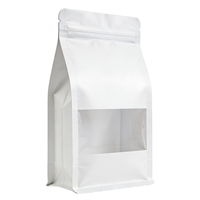 Sachet à fond plat avec fenêtre transparente, imprimé sur mesure, fermeture éclair, PET/AL/PE, qualité alimentaire, pour thé, noix, aliments secs