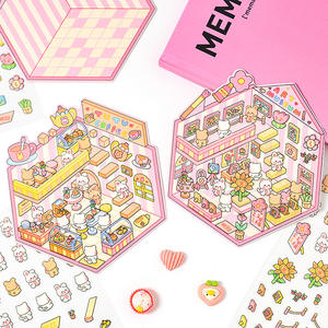 Autocollants en papier adhésif 3D stéréo personnalisés pour enfants, scène <span class=keywords><strong>de</strong></span> dessin animé, lieu populaire exclusif, vente en gros - Product Image 3