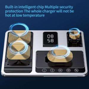 Lámpara con Cargador Inalámbrico R11 con Reloj, Magnético, 10W 5W, para Teléfono, Reloj, Auriculares, USB Tipo C, Certificado RoHS - Product Image 6