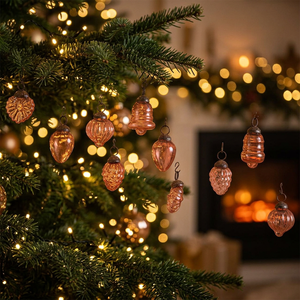 Handmade Premium Red Glass Rust Free Combo Mix Shape Tiny Xmas <b>Tree</b> Decorations GSET-573 - Product Image 3