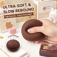Jouet Squishy en forme de tarte au chocolat, à récupération lente, en TPR, anti-stress, jouet sensoriel de bureau pour enfants et adultes
