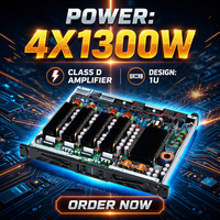D Sınıfı Amplifikatör 4 Kanal 1300Wx4 Profesyonel Güç Amplifikatörü Dijital Stereo AMP Subwoofer Ses Ekipmanı/amplifikatörler/hoparlör