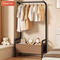 Meuble de rangement vintage noir et marron en tissu avec tiroirs roulants pour la maison, support de vêtements autoportant robuste pour magasin et usage intensif