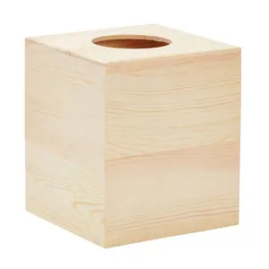 अधूरा डिजाइन वर्ग ऊतक बॉक्स कवर लकड़ी के धारक के साथ बाहर स्लाइड नीचे