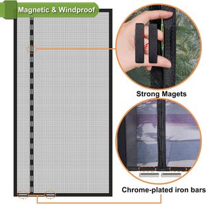 Side mở Fly Màn hình ban công cửa rèm từ sợi thủy tinh Net Patio cửa côn trùng lưới - Product Image 2