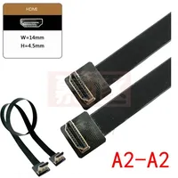 Cable plano flexible HDMI FPV FPC FFC hembra a macho, adaptador de 90 grados arriba/bajo, cable de extensión plano de cinta FPC de 10 cm, paso de 20 pines