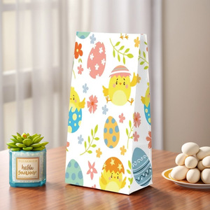 <span class=keywords><strong>Sac</strong></span> en papier <span class=keywords><strong>kraft</strong></span> écologique personnalisé YS avec impression numérique et laminage pour fête d'enfants, événement de Pâques, design lapin, emballage artisanal - Product Image 2