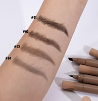 Crayon à sourcils double tête OEM ODM Nude Barrel, pointe fine et pinceau, cosmétiques imperméables, fournisseur en gros