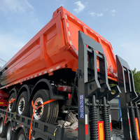 NOUVEAU Semi-remorque à benne arrière 3 essieux 60 tonnes pour la construction routière et le transport de marchandises en vrac, remorque hydraulique personnalisée à vendre
