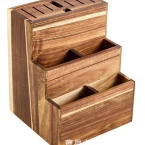 Bloque de Cuchillos de Madera Durvex de 2 Niveles, Organizador de Cubiertos Multifuncional, Almacenamiento de Cocina - Product Image 5