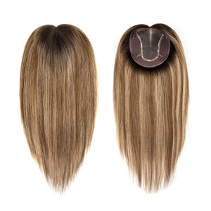 Prêt à expédier – Vente en gros de postiches en cheveux humains vierges russes européens, base en soie, mono lace topper pour femmes blanches - Product Image 1