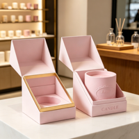 Boîte à bougies parfumées de luxe écologiques haut de gamme personnalisée, boîte cadeau rose pour bougies, coffret cadeau cosmétique