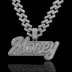Collar con Colgante de Letra Personalizado con Diamantes Moissanite VVS, <span class=keywords><strong>Plata</strong></span> S925 y Oro, Cadena Cubana, Estilo Hip Hop, Colgante con Nombre Personalizado - Product Image 2