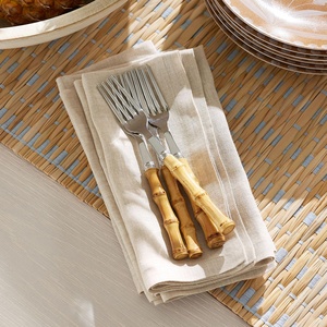 Pure 100% French Flax <b>Linen</b> Napkins Handmade Embroidered Monogram Placemat Organic Cotton <b>Cloth</b> Napkin Plain Dyed for Weddings - Product Image 2