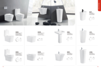 Ensemble de toilettes en céramique moderne en deux pièces, à poser au sol, avec drainage en S