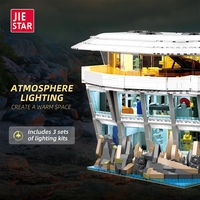 Jie Star 58280 2026 NUEVO Modelo de Arquitectura con Luz de la Calle Malibu, Juguetes de Construcción para Niños, Regalos, Sets de Bloques de Construcción