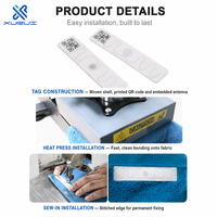 Étiquette RFID UHF personnalisable pour blanchisserie – Plusieurs options de matériaux, tailles variées, impression de code QR et numéro de série, thermocollante ou à coudre