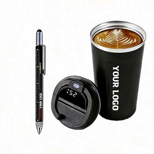 Logo Coffee Stainless Steel Led Temperature Digital Promo Business Gift Smart Mug Intelligent Display Portable Cup - Product Image 1
