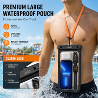 Sac étanche transparent en PVC écologique, personnalisable avec logo, robuste, vente en gros, pochette pour téléphone et passeport, cordon, plage, voyage