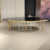 Ensemble de table à manger de mariage en MDF avec pieds extensibles en acier inoxydable doré de Dubaï pour événements (vente en gros)
