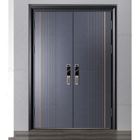 Vente flash sur promotion Porte extérieure moderne en métal Acier inoxydable Portes d'entrée de sécurité à charnières