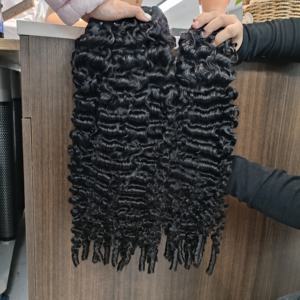 Ciocche di Capelli Vietnamiti Ondulati Profondi a Prezzo Conveniente, Doppio Filamento, 100% Capelli Umani Vergini Grezzi, <span class=keywords><strong>Prodotti</strong></span> per Capelli - Product Image 5