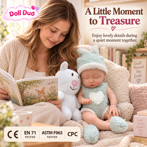 DollDuo 18 inch Silicone Reborn Baby Doll <b>Sleeping</b> Newborn Mint Green Outfit Custom Hand Painted Holiday <b>Gift</b> for Children - Product Image 3