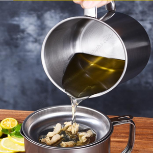 Contenedor de cocina de acero inoxidable SYH578 al por mayor, dispensador de grasa para restaurante y hogar, colador de aceite de malla metálica - Product Image 5