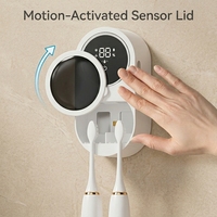 Stérilisateur UV mural intelligent à induction pour brosses à dents, en plastique, avec chargement USB Type-C, 1800 mAh, étanchéité IPX4