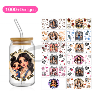 Fête des Mères UV DTF Libbey Wrap 16oz 24oz <span class=keywords><strong>Mama</strong></span> Saying Transfers Sticker Label Waterproof UV DTF Cup Wrap Transfers - Product Image 1