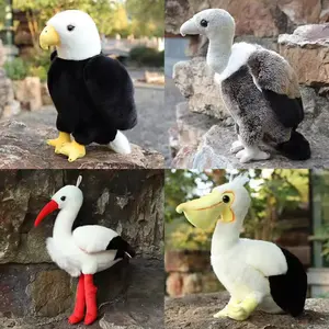 Venta al por mayor de juguetes de peluche suave Zoo Park Mascotas regalos pájaro salvaje juguetes de peluche realista personalizado cigüeña de peluche